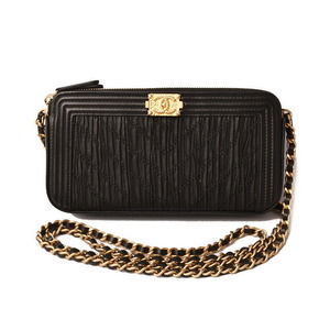 CHANEL Chain Wallet Boy Chanel Black